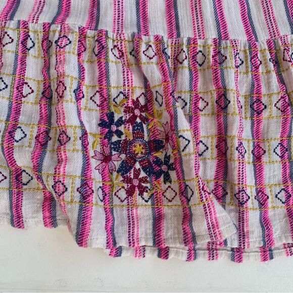 SundanceTank Dress Vería PL Boho Pink White Stripped Pockets Embroidered Summer - Picture 7 of 11